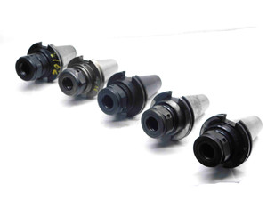 5pc LOT OF CAT50 TG100 COLLET CHUCK TOOL HOLDERS VARIOUS PROJECTIONS TG 100 HEX - JH0586BU