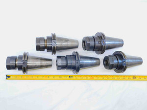 5pc LOT OF CAT50 TG100 COLLET CHUCK TOOL HOLDER TG 100 3 1/2 PROJECTION HEX NUT - JH0586BU