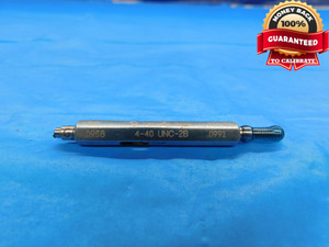 4 40 UNC 2B VERMONT THREAD PLUG GAGE #4 .112 .1120 NO GO ONLY P.D. = .0991 CHECK - DW16142LVR