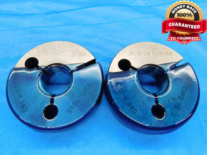 .800 18 UNS 2A THREAD RING GAGES .8 .80 .8000 GO NO GO P.D.'S = .7645 & .7579 - DW16525AW2