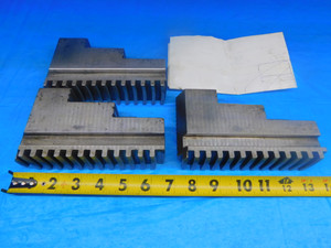 SET 3 STEEL CHUCK JAWS DOUBLE STEP SERRATED .550" SLOT SOUTHBEND CNC LATHE MILL - AR7754RDT