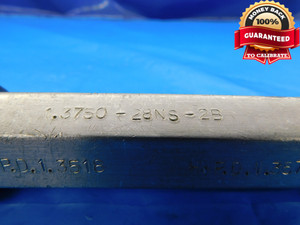 BUDGET 1 3/8 28 NS 2B THREAD PLUG GAGE 1.375 GO NO GO P.D.'S = 1.3518 & 1.3571 - DW16996AW2