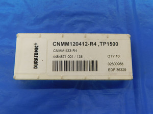 10PCS NEW SECO CNMM120412-R4 TP1500 CARBIDE INSERTS CNMM 433-R4 DURATOMIC - AS0797AS1