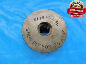 SHOP MADE 9/16 8 DOUBLE LEAD SOLID THREAD RING GAGE .5625 DBL 2-START - DW17403AW2