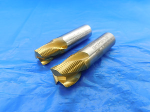 2PCS NEW HANITA 3/4 O.D. 1 1/4 LOC TiN M-42 END MILL 3/4 SHANK 0.875 FLUTE .75 - M-AS1095RDT