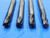 4pc LOT REGROUND 3/8 O.D. CARBIDE END MILLS CORNER RADIUS BULL NOSE .375 GARR - RB2276AY3