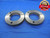 3 5/16 16 UNS 3A THREAD RING GAGES 3.3125 GO NO GO P.D.'S = 3.2719 & 3.2676 - DW4580RD