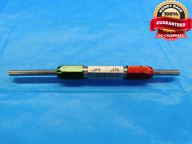 .1630 & .1710 PIN PLUG GAGE GO NO GO .1719 -.0009 OVERSIZE 11/64 4 mm .163 .171 - DW18317BB2