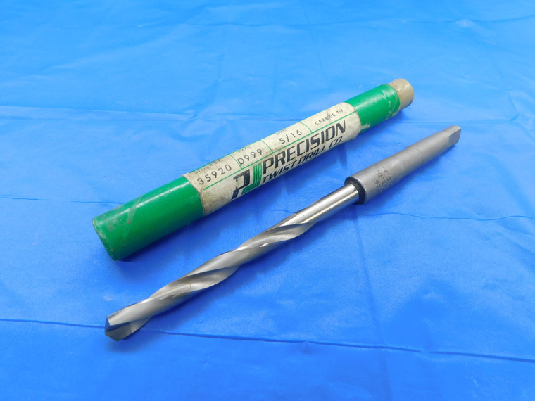 NEW PRECISION CO 5/16 OD HSS CARBIDE TIPPED DRILL BIT MORSE TAPER #1 .3125 MT1 - AS2090BP2