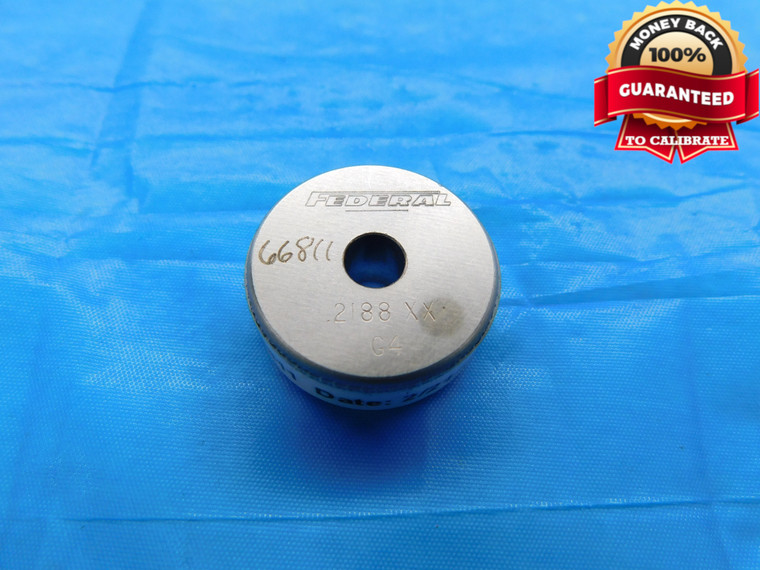 .2188 CLASS XX MASTER PLAIN BORE RING GAGE ONSIZE 7/32 5.558 mm INSPECTION CHECK - DW18434BR2