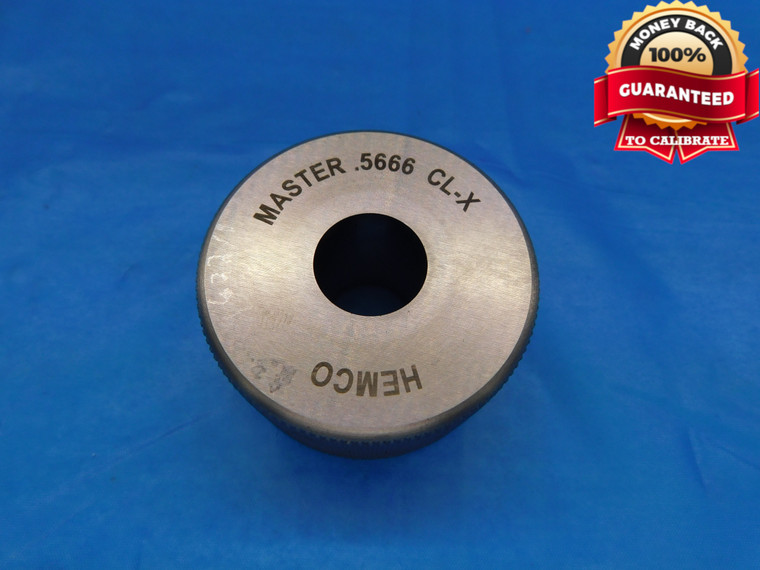 .5666 CLASS X MASTER PLAIN BORE RING GAGE .5625 +.0041 OVERSIZE 9/16 14.392 mm - DW18438BB2