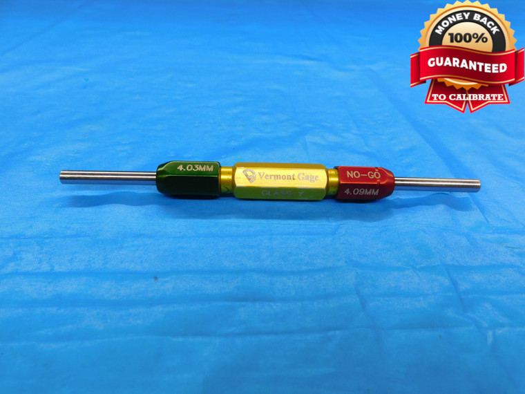 4.030 & 4.090 CL Y METRIC PIN PLUG GAGE GO NO GO 4.000 +.030 4 .1587 4.03 4.09 - DW18588BB2