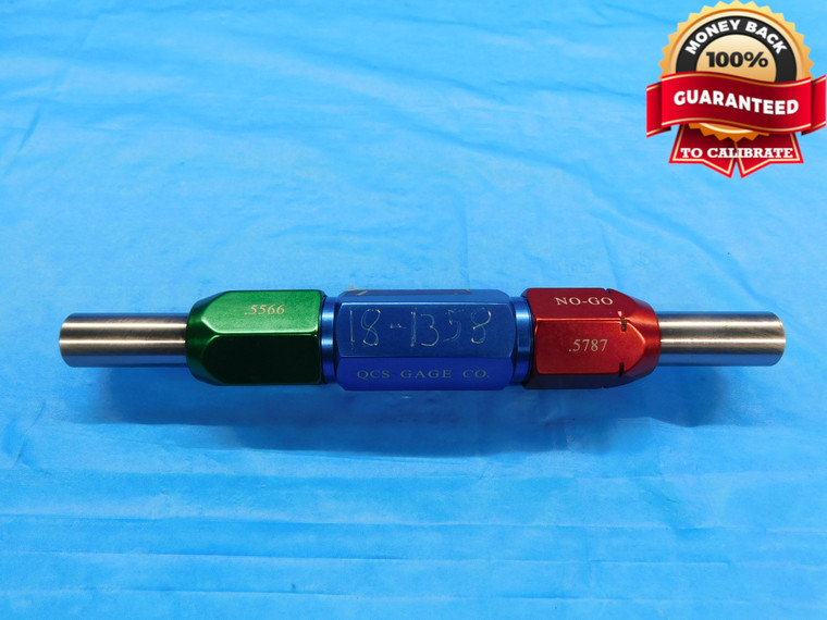.5566 & .5787 CL XX PIN PLUG GAGE GO NO GO .5781 +.0006 UNDERSIZE 37/64 14 mm - DW18608BB2