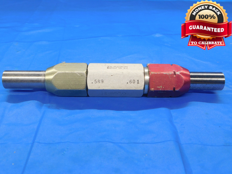 .5890 & .6010 PIN PLUG GAGE GO NO GO .5938 -.0048 19/32 15 mm .589 .601 - CK0007BB2