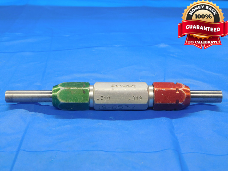 .3400 & .3490 PIN PLUG GAGE GO NO GO .3438 -.0038 UNDERSIZE 11/32 9 mm .340 .349 - CK0008BB2