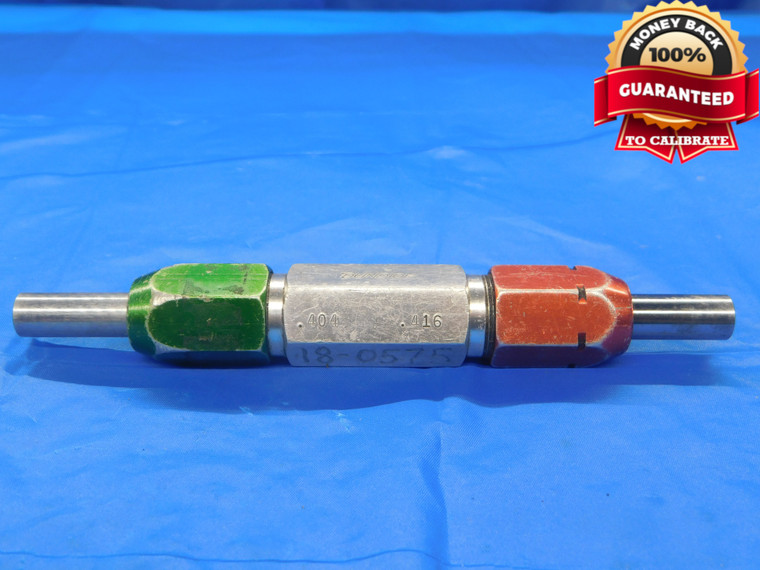 .4040 & .4160 PIN PLUG GAGE GO NO GO .4063 -.0023 13/32 10.262 mm .404 .416 - CK0015BB2