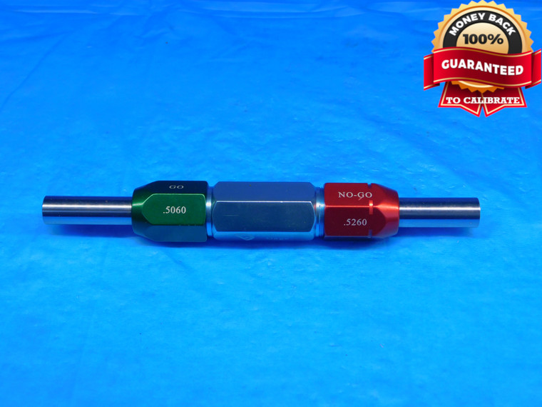 .5060 & .5260 CL X PIN PLUG GAGE GO NO GO .5313 -.0053 17/32 13 mm .506 .526 - AR10104BB2