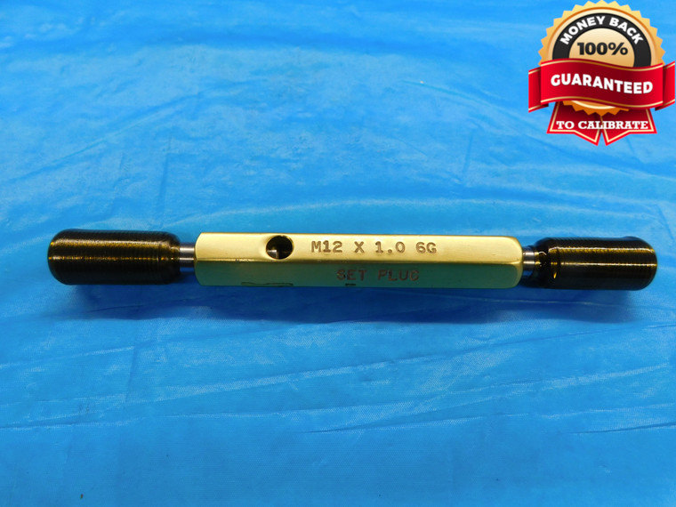 M12 X 1 6g METRIC SET THREAD PLUG GAGE 12 1.0 GO NO GO P.D.'S = 11.291 & 11.180 - DW18484RD