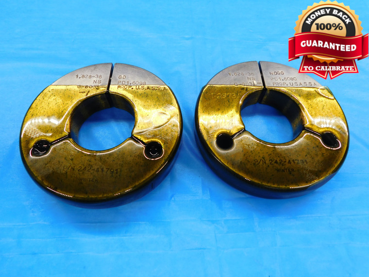 1.628 36 NS THREAD RING GAGES 1.6280 GO NO GO P.D.'S = 1.6098 & 1.6080 CHECK - DW18518RD