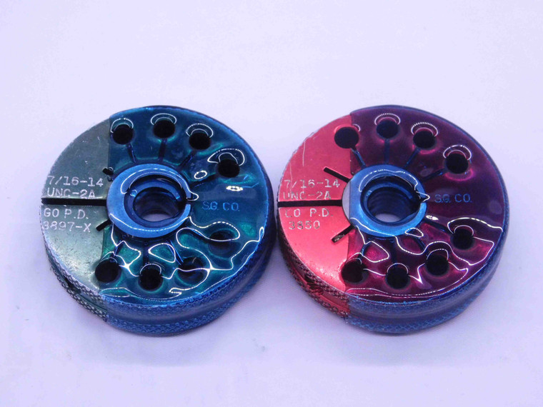 7/16 14 UNC 2A THREAD RING GAGES .4375 GO NO GO P.D.'S = .3897 & .3850 CHECK - DW18680RD