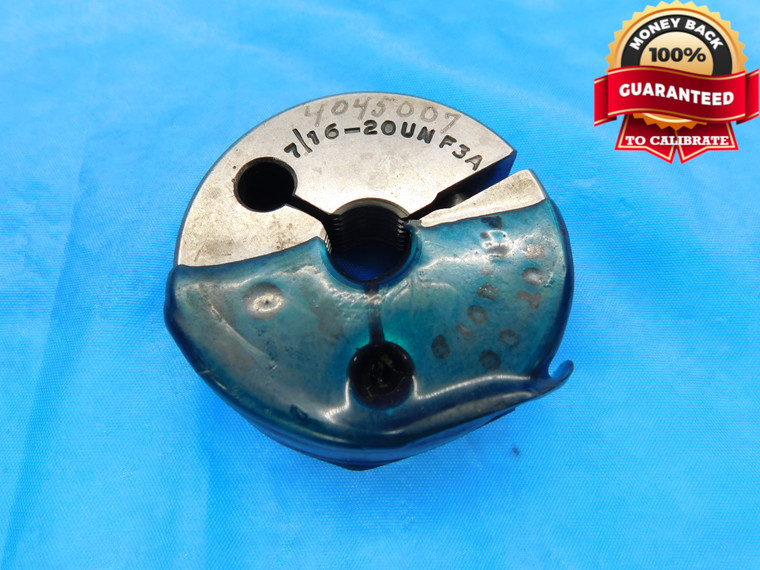 7/16 20 UNF 3A THREAD RING GAGE .4375 NO GO ONLY P.D. = .4019 INSPECTION CHECK - DW18719RD