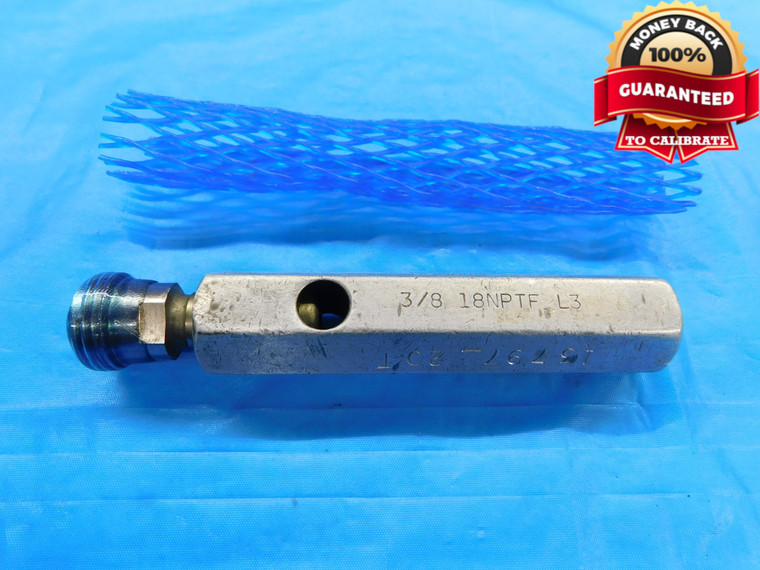 3/8 18 NPTF L3 PIPE THREAD PLUG GAGE .375 .3750 N.P.T.F. DRYSEAL TAPER CHECK - DW18715RD