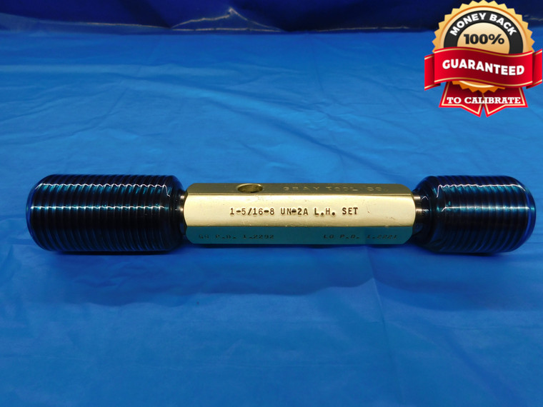 1 5/16 8 UN 2A LEFT HAND SET THREAD PLUG GAGE 1.3125 GO NO GO = 1.2292 & 1.2221 - DW18760BX2