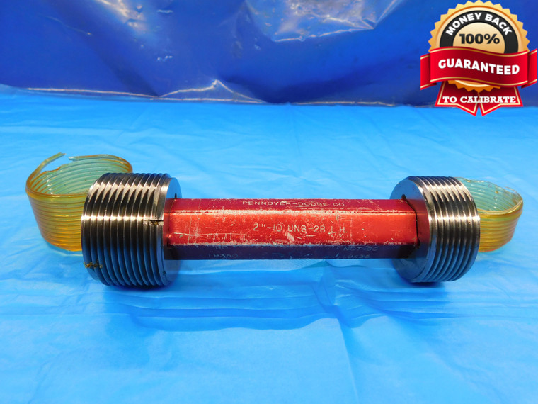2" 10 UNS 2B LEFT HAND THREAD PLUG GAGE 2.0 GO NO GO P.D.'S = 1.9350 & 1.9435 - DW18769BX2