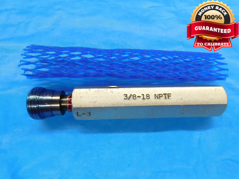 3/8 18 NPTF L3 PIPE THREAD PLUG GAGE .375 .3750 N.P.T.F. DRYSEAL TAPER CHECK - DW18814RD