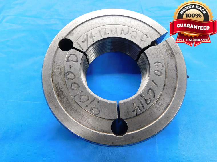 BUDGET 1 3/4 12 UN 2A MODIFIED THREAD RING GAGE 1.75 1.750 GO ONLY P.D. = 1.6914 - DW18815RD
