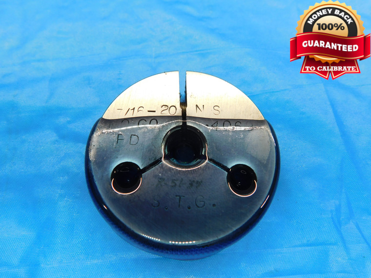 7/16 20 NS SPECIAL THREAD RING GAGE .4375 NO GO ONLY P.D. = .4069 - DW18842RD