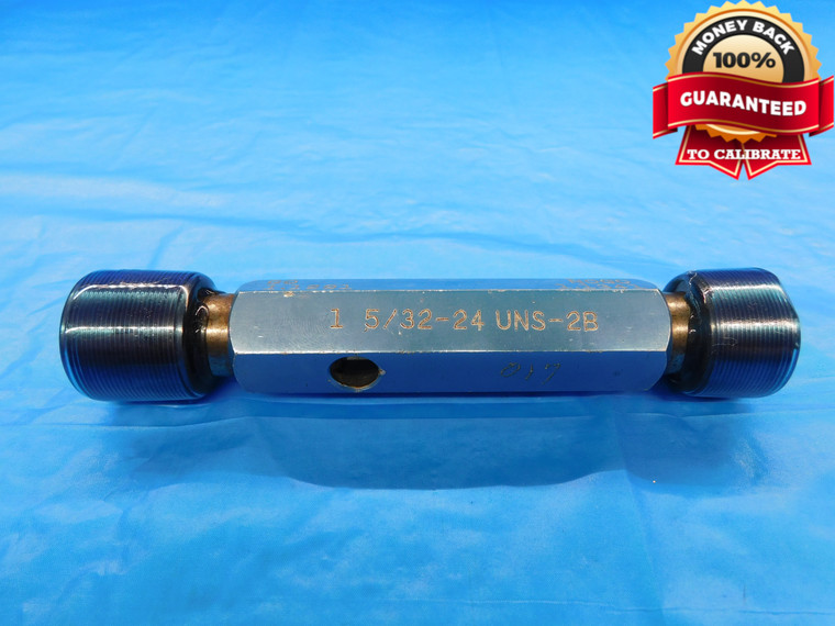 1 5/32 24 UNS 2B THREAD PLUG GAGE 1.15625 GO NO GO P.D.'S = 1.1291 & 1.1341 - DW18850RD