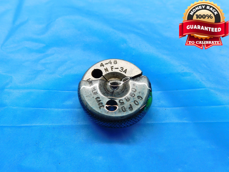 4 48 NF 3A THREAD RING GAGE #4 .112 .1120 GO ONLY P.D. = .0985 INSPECTION CHECK - DW18898RD