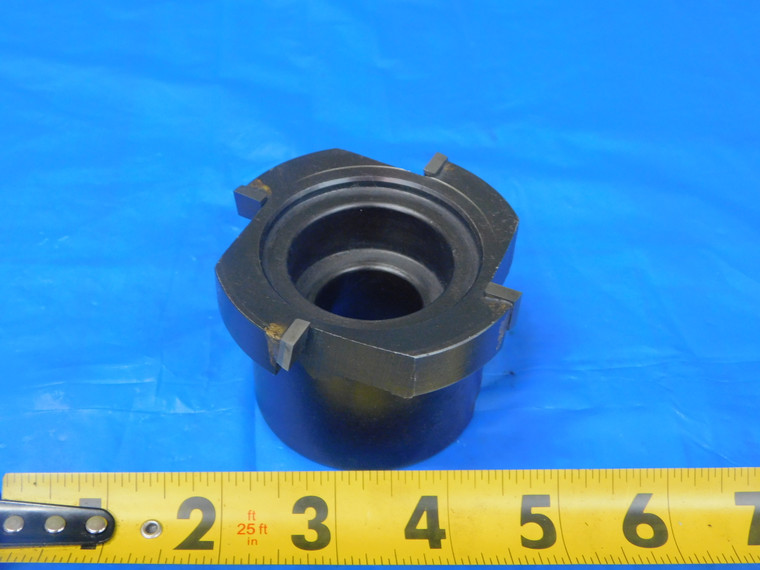 3" O.D. NON-INDEXABLE FACE MILL 1" PILOT 3/8 KEY 4 CARBIDE TIPS 3.0 VERY SHARP! - MS6221BA2