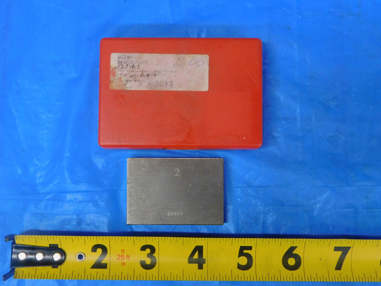 SPI B9034 2" STEEL GAGE BLOCK WITH CASE GRADE AS-1 ? 2" X 35mm X 9mm INSPECTION - MS6246BP2