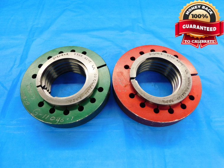 2 1/4 4 STUB ACME 2G LEFT HAND THREAD RING GAGES 2.25 GO NO GO = 2.1630 2.1390 - DW18944BX2