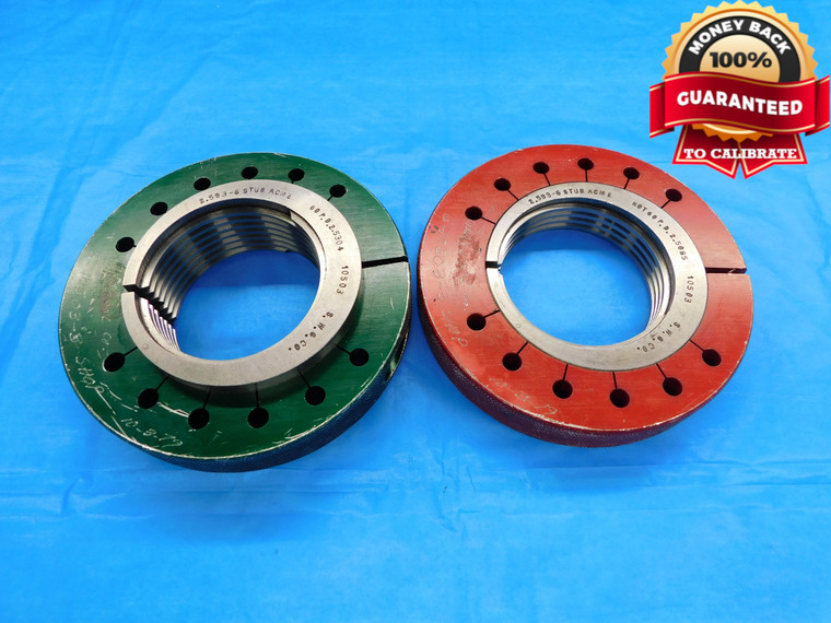 2.593 6 STUB ACME 2G THREAD RING GAGES GO NO GO P.D.'S = 2.5304 & 2.5085 2 19/32 - DW18937BX2