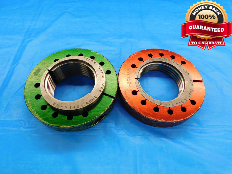 2 3/8 6 STUB ACME THREAD RING GAGES 2.375 GO NO GO P.D.'S = 2.3130 & 2.2913 2G - DW18932BX2