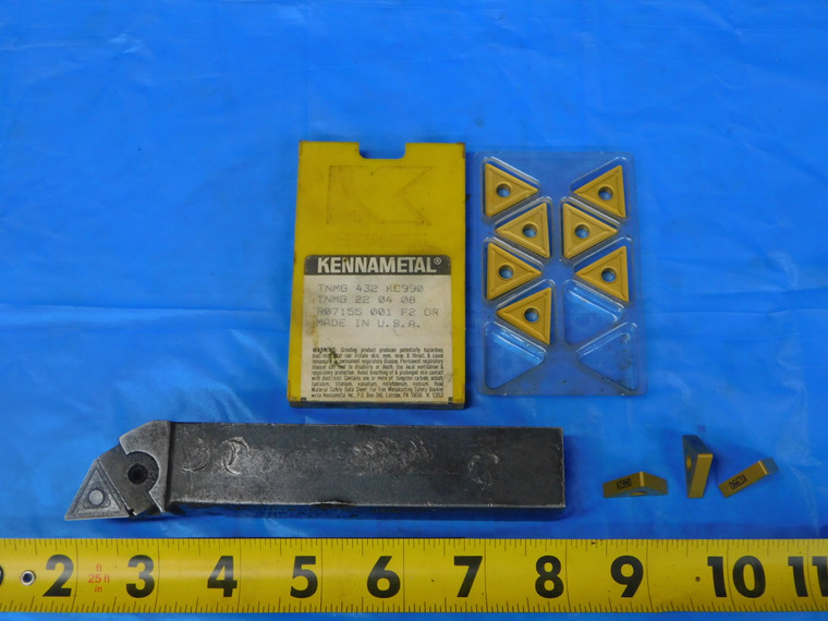 VALENITE LTJR-16A TURNING TOOL HOLDER W/ 10 NEW KENNAMETAL TNMG-432 INSERTS.  - MB10929BJ2