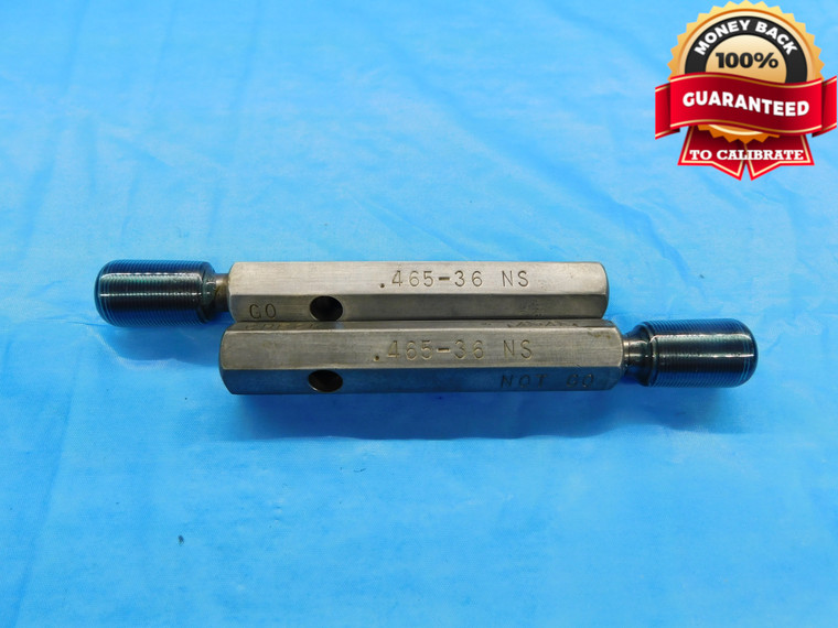 .465 36 NS SET THREAD PLUG GAGE .4650 GO NO GO P.D.'S = .4470 & .4434 CHECK - DW19083RD