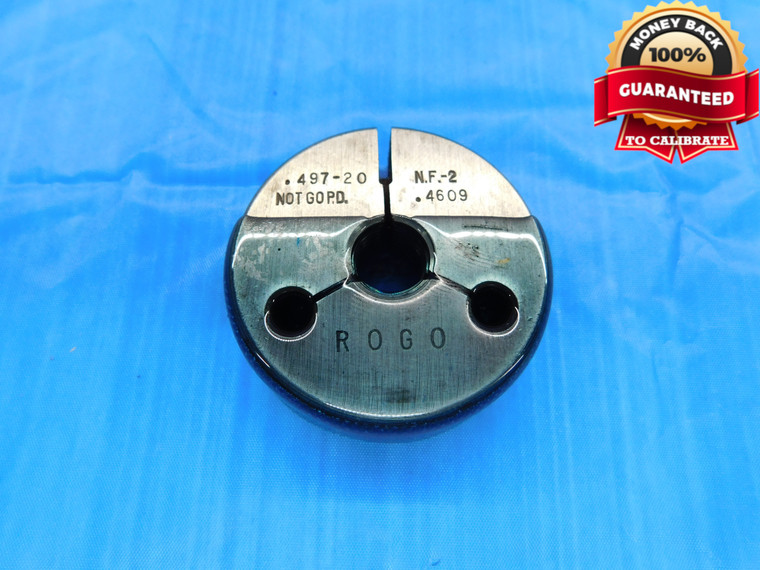 .497 20 NF 2 THREAD RING GAGE .4970 NO GO ONLY P.D. = .4609 UNF-2 INSPECTION - DW19204RD