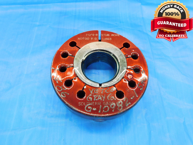 1 1/4 8 STUB ACME 2G THREAD RING GAGE 1.25 1.250 1.2500 NO GO ONLY P.D. = 1.1863 - DW19328BX2
