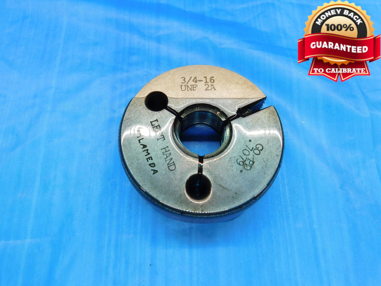 3/4 16 UNF 2A LEFT HAND THREAD RING GAGE .75 .750 GO ONLY P.D. = .7079 L.H. - DW19338CD2