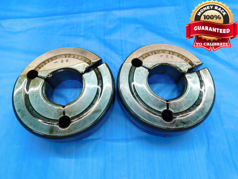 1 3/8 12 ACME 2G THREAD RING GAGES 1.375 GO NO GO P.D.'S = 1.3239 & 1.3082 CHECK - DW19358CD2