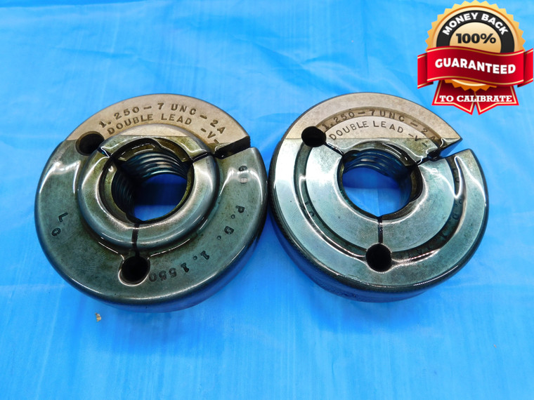 1 1/4 7 UNC 2A DOUBLE LEAD V THREAD RING GAGES 1.25 GO NO GO = 1.1550 & 1.1476 - DW19359CD2