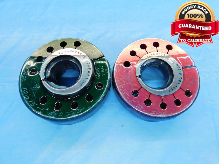 1 1/4 6 MOD ACME THREAD RING GAGES 1.25 1.250 GO NO GO P.D.'S = 1.1260 & 1.1017 - DW18977BX2