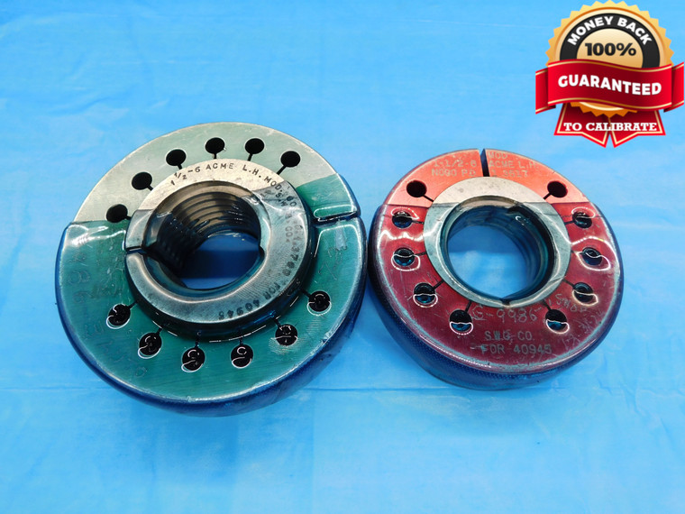 1 1/2 6 ACME LEFT HAND MOD THREAD RING GAGES 1.5 GO NO GO PD'S = 1.3760 & 1.3517 - DW18994BX2
