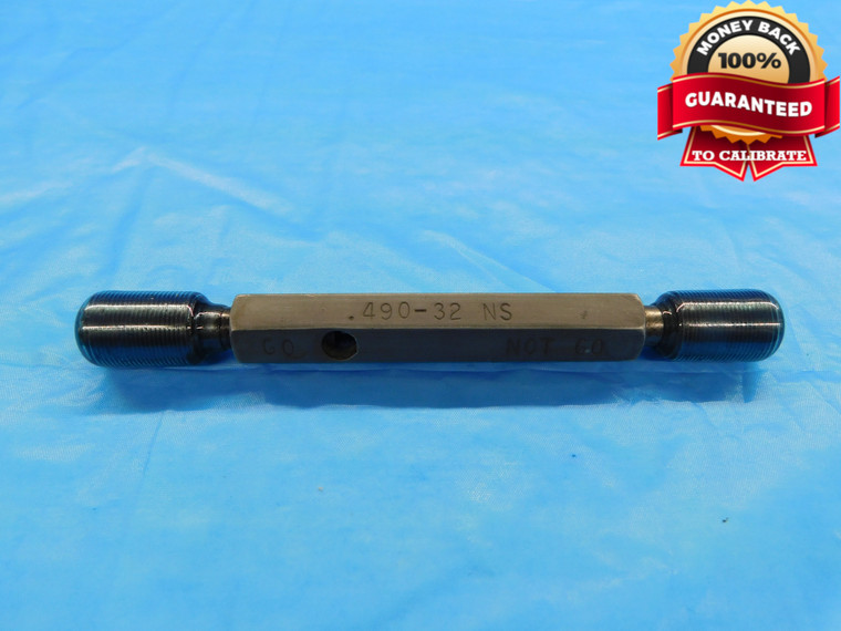 .490 32 NS SET THREAD PLUG GAGE .49 .4900 GO NO GO P.D.'S = .4697 & .4661 CHECK - DW19035RD