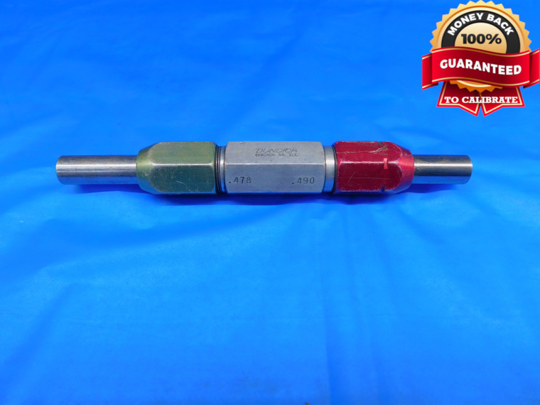 .4780 & .4900 PIN PLUG GAGE GO NO GO .4688 +.0092 OVERSIZE 15/32 12 mm .478 .490 - CE0012BB2