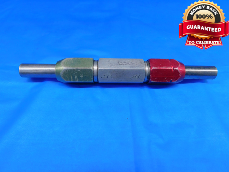 .4780 & .4900 PIN PLUG GAGE GO NO GO .4688 +.0092 OVERSIZE 15/32 12 mm .478 .490 - CE0017BB2